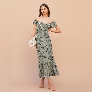Reformation Butterfly Dress in Verde/Green | Size 8